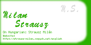 milan strausz business card